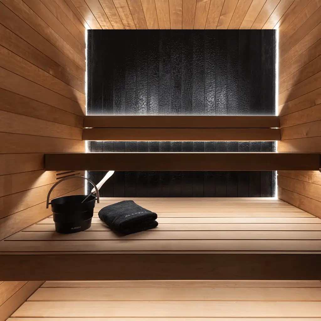 Sauna with lights from aquavoss for your cold plugne and sauna routine