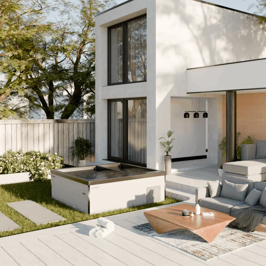 Looking for a hot tub and cold plunge? We have the best cold plunge tank and hot tub with the Aquavoss Model 2. The high tech chiller will keep your water cold and the balboa control system will keep your hot tub warm.