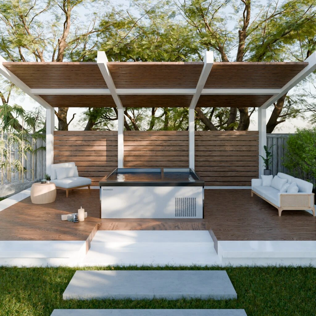 The Aquavoss Model 2 - luxury spa and cold plunge tank for residential use.